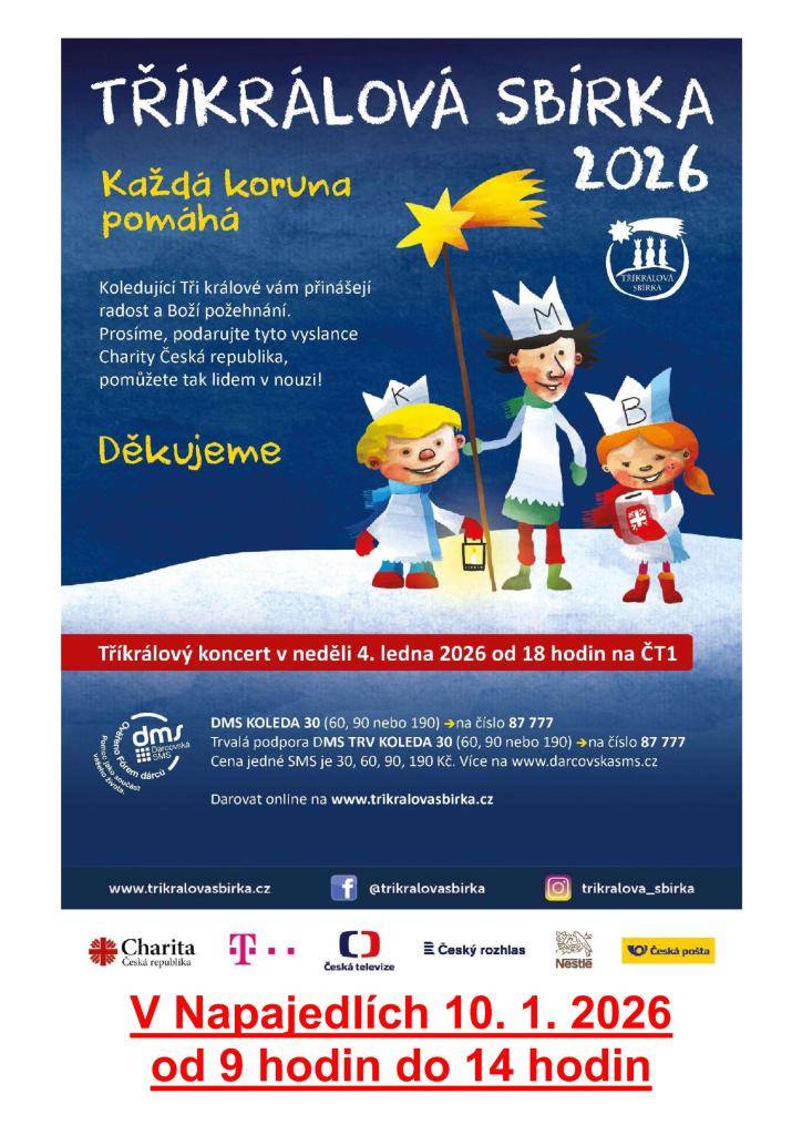 Uskuteční se v sobotu 10. ledna 2026 od 9 h do 14 h