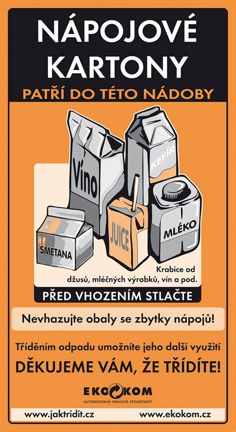Nový způsob ukládání vytříděných nápojových kartonů.