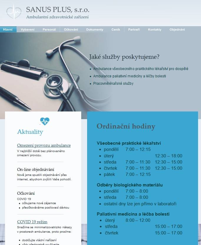 Nové webové stránky zdravotního střediska Pěnčí