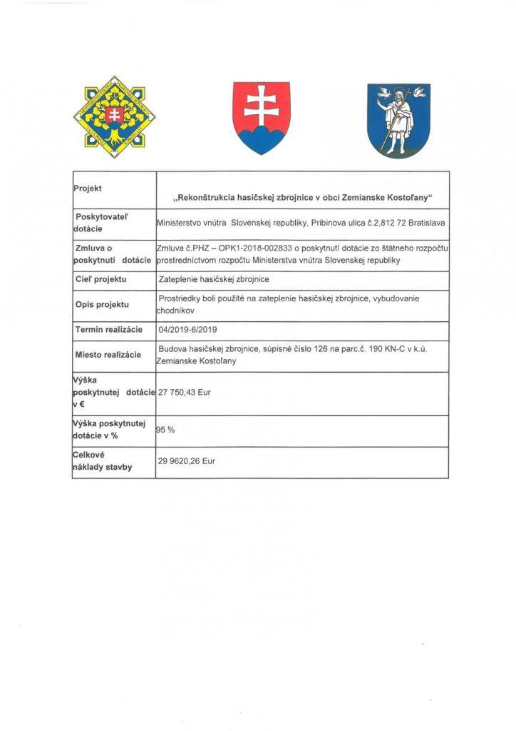 Rekonštrukcia hasičskej zbrojnice - zateplenie.