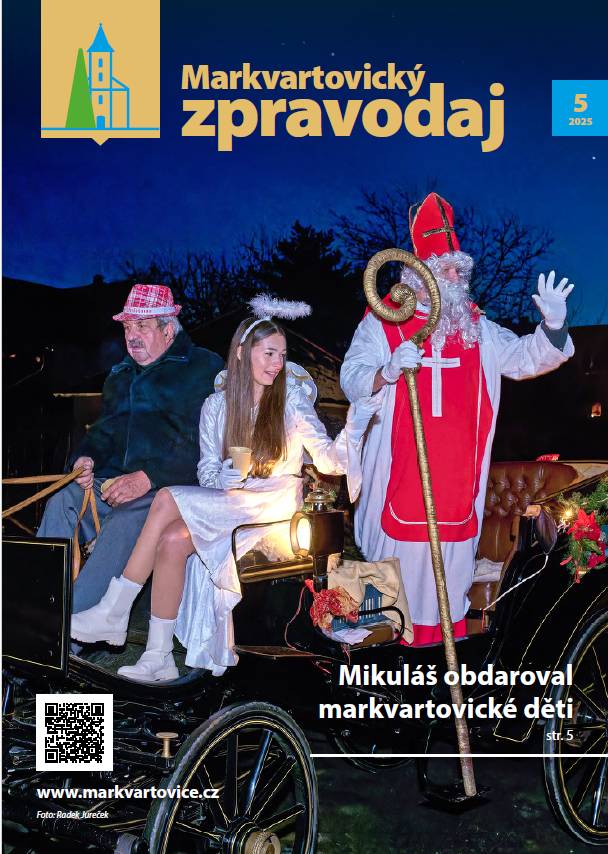 Vážení občané,  prosincové vydání Markvartovického zpravodaje v elektronické listovací podobě nyní najdete v odkazu Markvartovický zpravodaj.   Tištěná verze zpravodaje vám bude společně s kalendářem Obce Markvartovice pro rok 2026 distribuována v nejbližších dnech.  Přejeme Vám příjemné čtení.