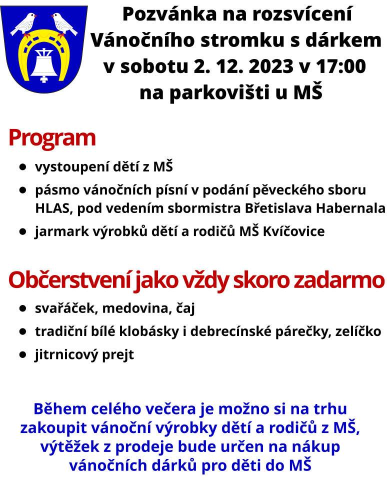 sobota 2.12. 2023 od 17 hodi