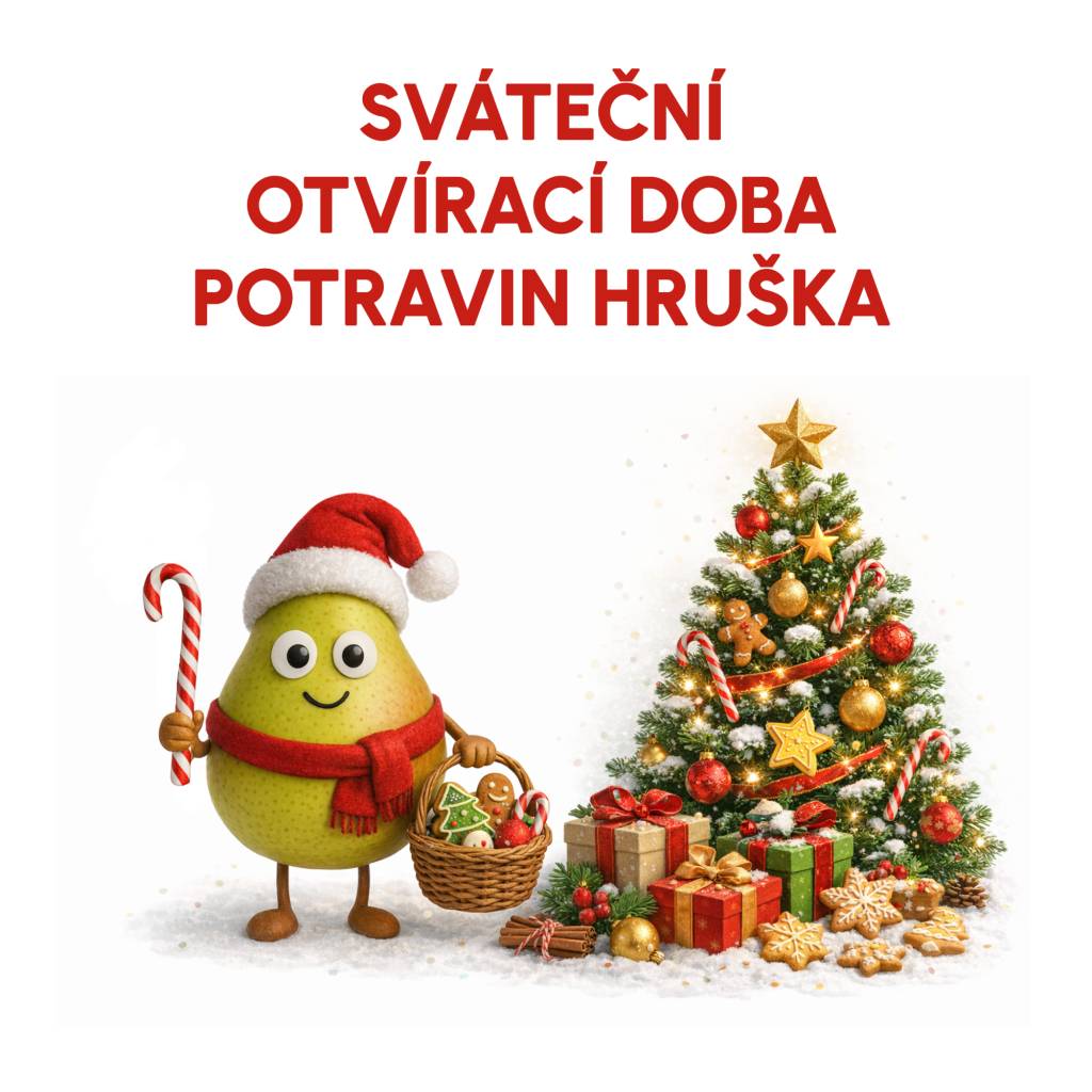 Informujeme občany o vánoční a novoroční otevírací době prodejny Hruška. Přehled provozních časů naleznete níže. Prosíme, naplánujte si své nákupy s předstihem.