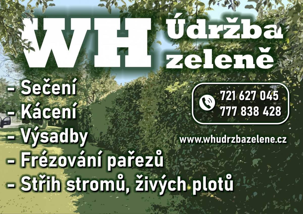 sečení, kácení, výsadby, frézování pařezů, střih stromů, živých plotů  tel.: 721 627 045 nebo 777 838 428
