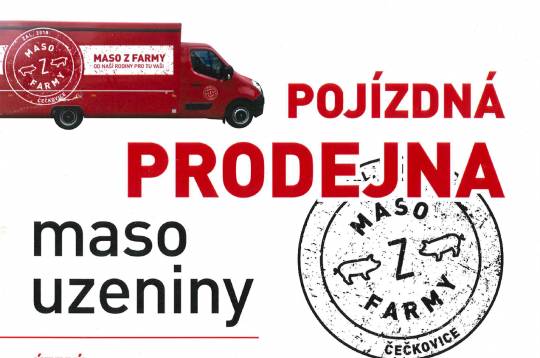 Pojízdná prodejna masa z farmy Čečkovice bude prodávat na Přimdě před MěÚ každou středu od 8.00 do 9.00 hod.