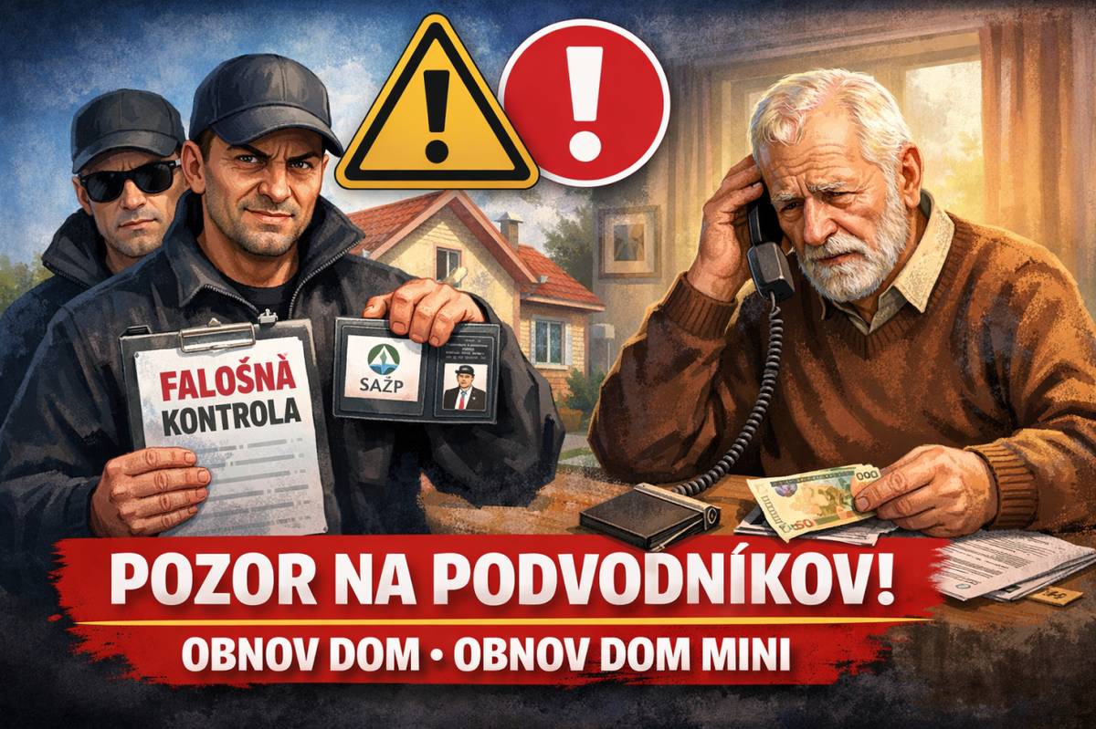 Mesto Poltár upozorňuje obyvateľov na zvýšený výskyt podvodníkov, ktorí sa vydávajú za zamestnancov Slovenskej agentúry životného prostredia (SAŽP) v súvislosti s programami Obnov dom a Obnov dom MINI.