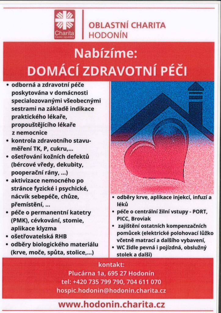 OBLASTNÍ CHARITA HODONÍN - nabízí nov služby