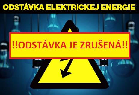 V termíne 13.01.2026 v čase od 07:30 do 16:30 h NEBUDE v m. č. Prosné prerušená distribúcia elektriny z dôvodu zrušenia plánovaných prác na zariadeniach.