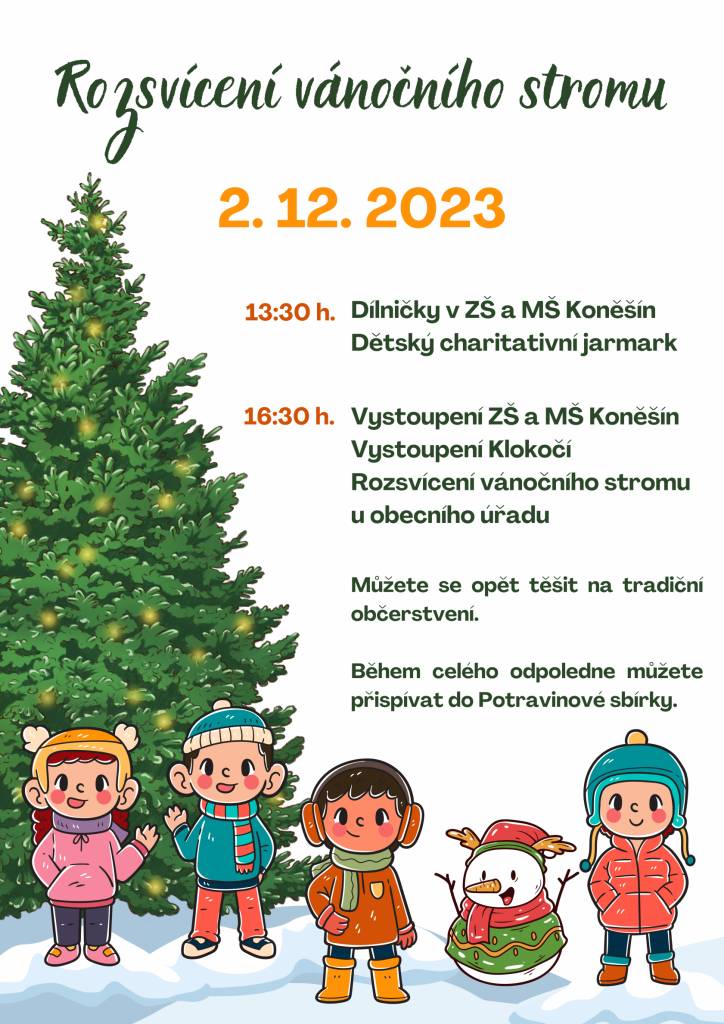 Rozsvícení vánočního stromu - 2. 12. 2023 od 16.30 hod