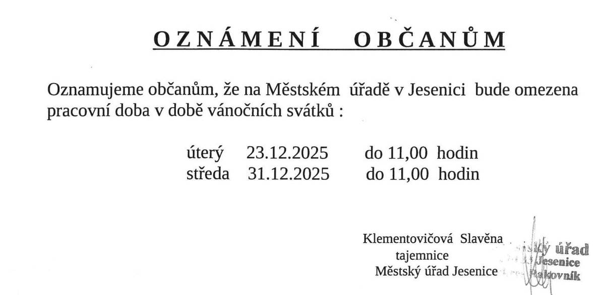 23.12.2025 do 11:00 hod  31.12.2025 do 11:00 hod