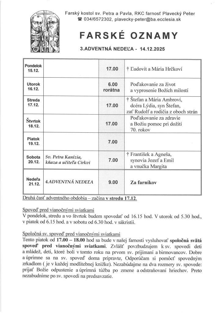 od 15.12. do 21.12.2025