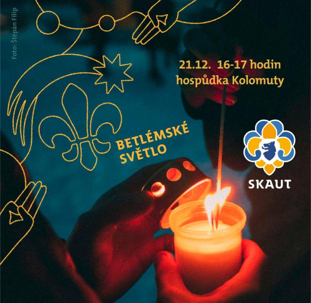 Milí spoluobčané, kdo by si chtěl zapálit svíčku z plaménku zažehnutého v Betlémě, přijďte s lucerničkou 21. 12. mezi 16. a 17. h do hospůdky v Kolomutech. Betlémské světlo od skautů převzala a do Kolomut přivezla paní Tůmová.