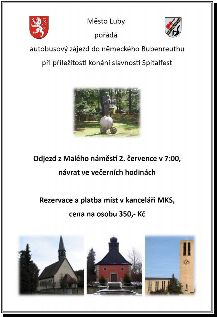 Zveme vás na výlet do německého Bubenreuthu na slavnost Spitalfest