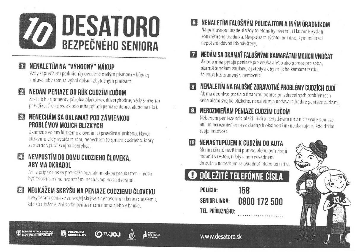 Desatoro bezpečného seniora