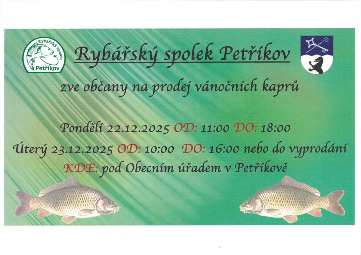 Prodej kaprů Petříkov