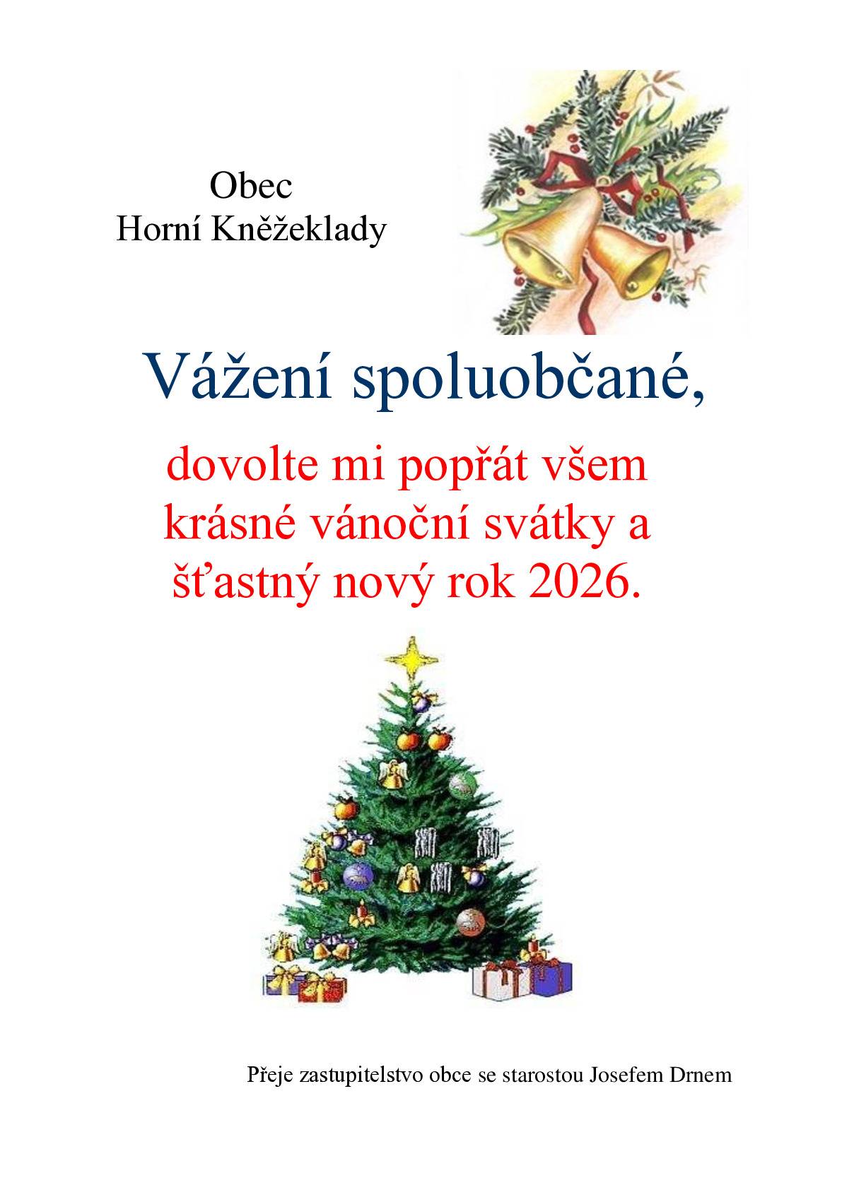 Přání občanům do nového roku.