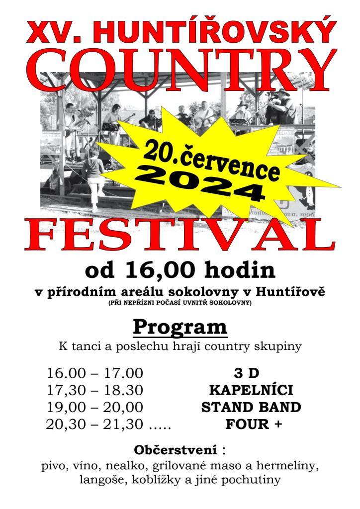 Pozvánka na XI. Huntířovský  Country Festival 2024