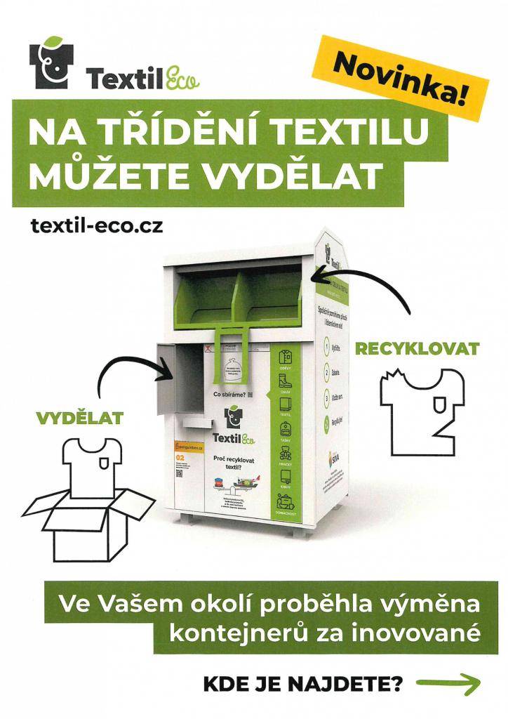 Výměna kontejnerů za inovované  Na třídění textilu můžete i vydělat