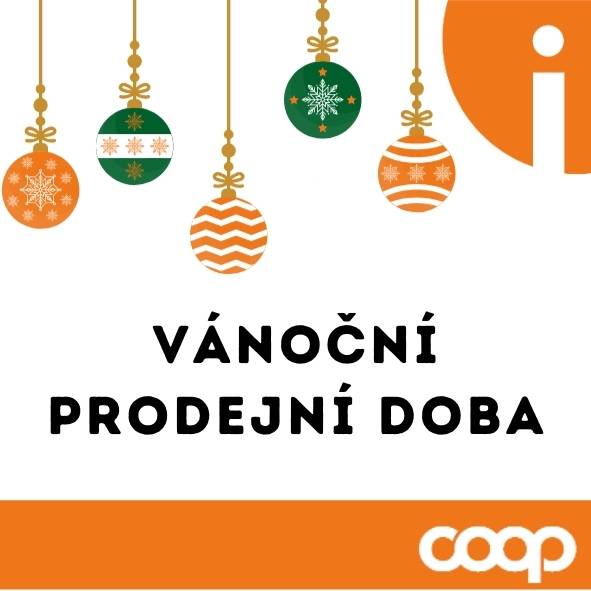 V době vánočních svátků a konce roku se mění otevírací doba prodejny COOP Hřebeč. Na Štědrý den bude zavřeno, na Silvestra bude prodejní doba zkrácena do 11 hodin.