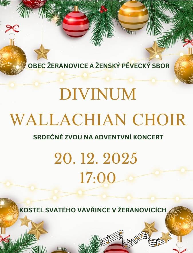 Obec Žeranovice a ženský pěvecký sbor Vás zvou: