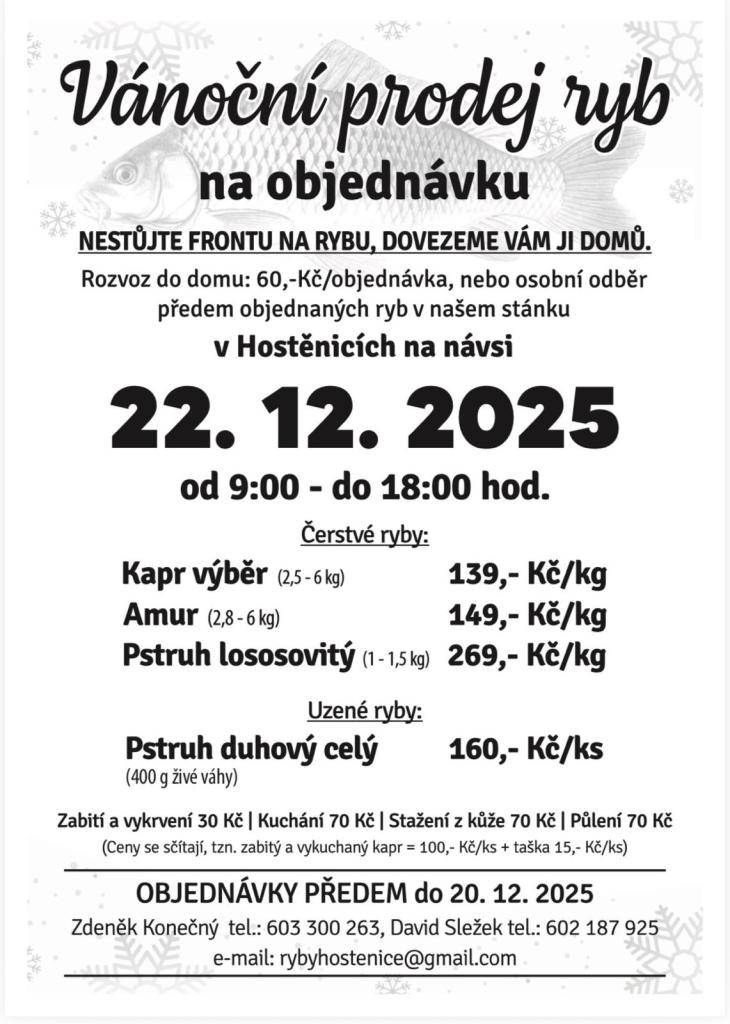 Objednávky předem do 20. prosince 2025