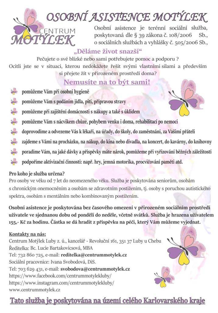 Osobní asistence Motýlek