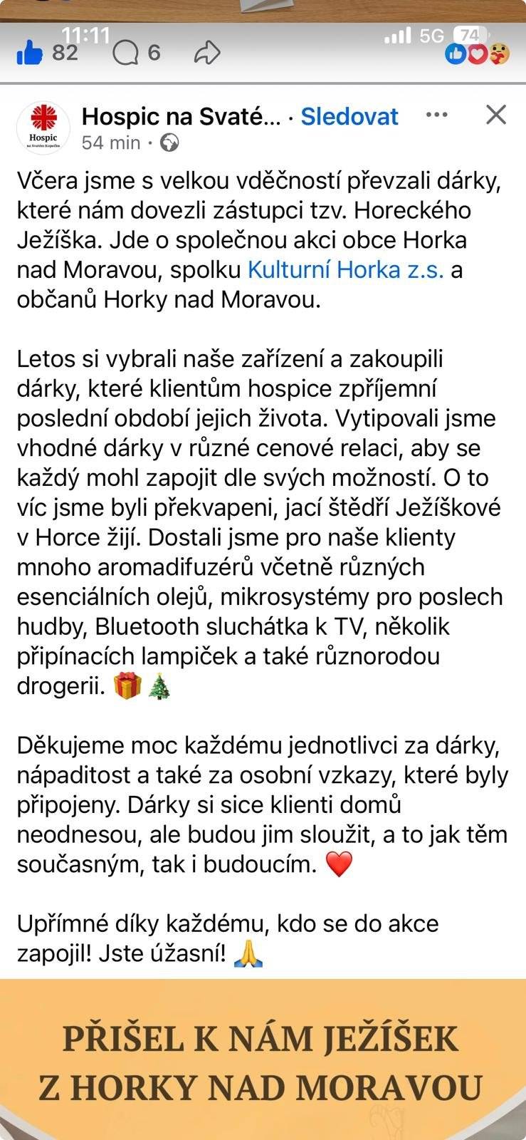 Poděkování za Horeckého Ježíška