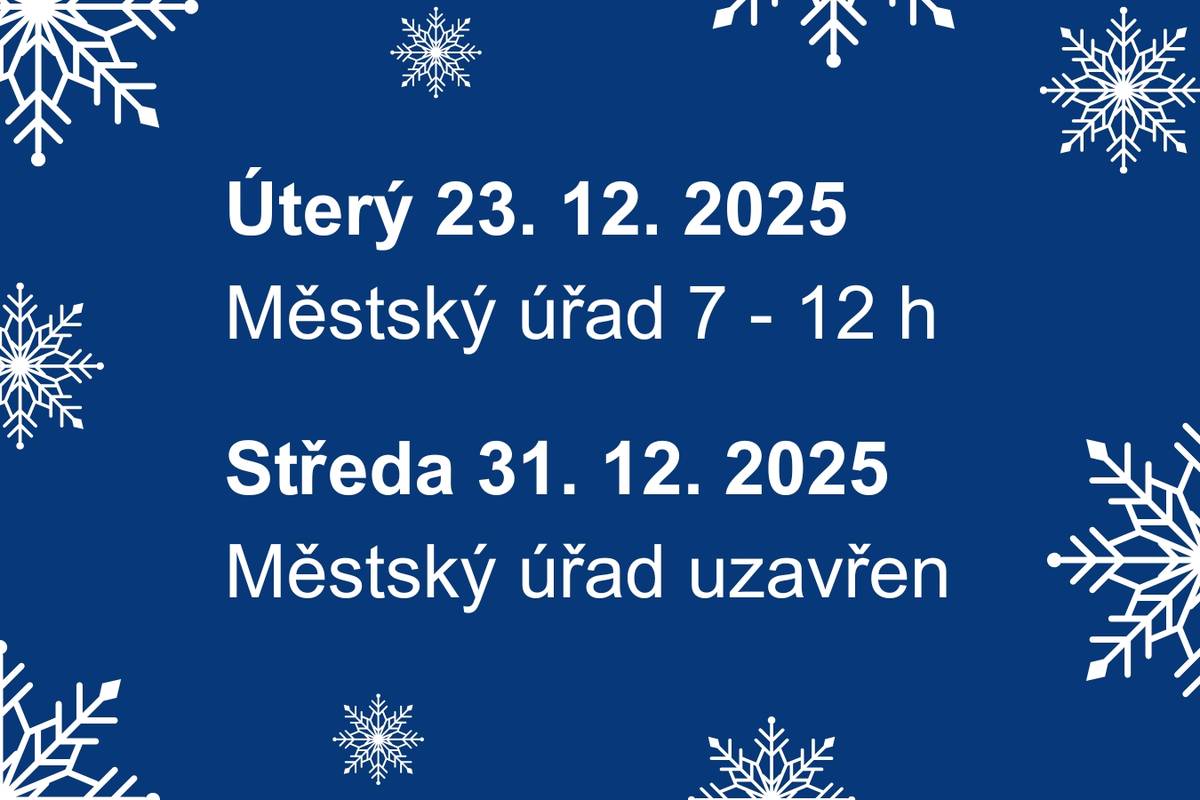 Městský úřad v Litoměřice informuje o změnách v otevírací době mezi vánočními svátky.  V úterý 23. prosince bude úřad pro veřejnost otevřen pouze v dopoledních hodinách, konkrétně od 7 do 12 hodin. Ve středu 31. prosince zůstane úřad pro veřejnost uzavřen.  V ostatních pracovních dnech bude otevřeno dle standardní otevírací doby.