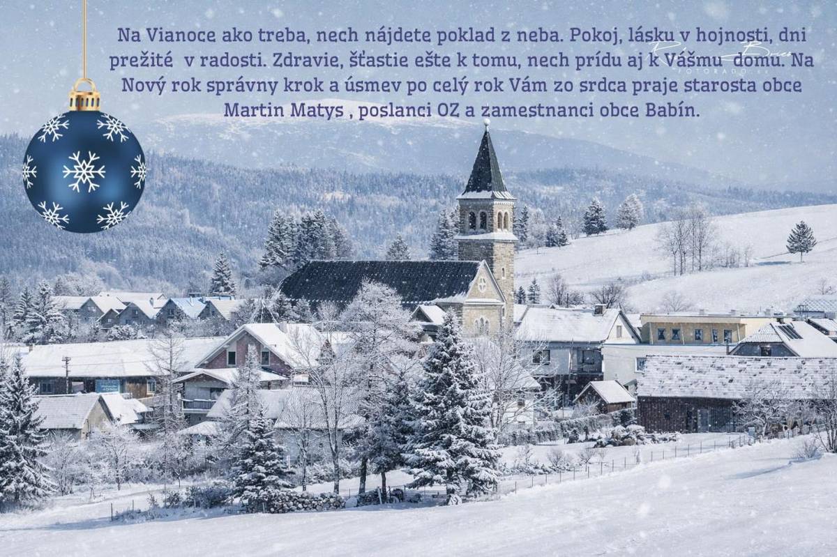 Prajeme Vám šťastné a veselé Vianoce, plné radosti, pokoja a lásky. Do nového roka 2026 Vám želáme veľa zdravia, úspechov a šťastných chvíľ s Vašimi najmilšími.