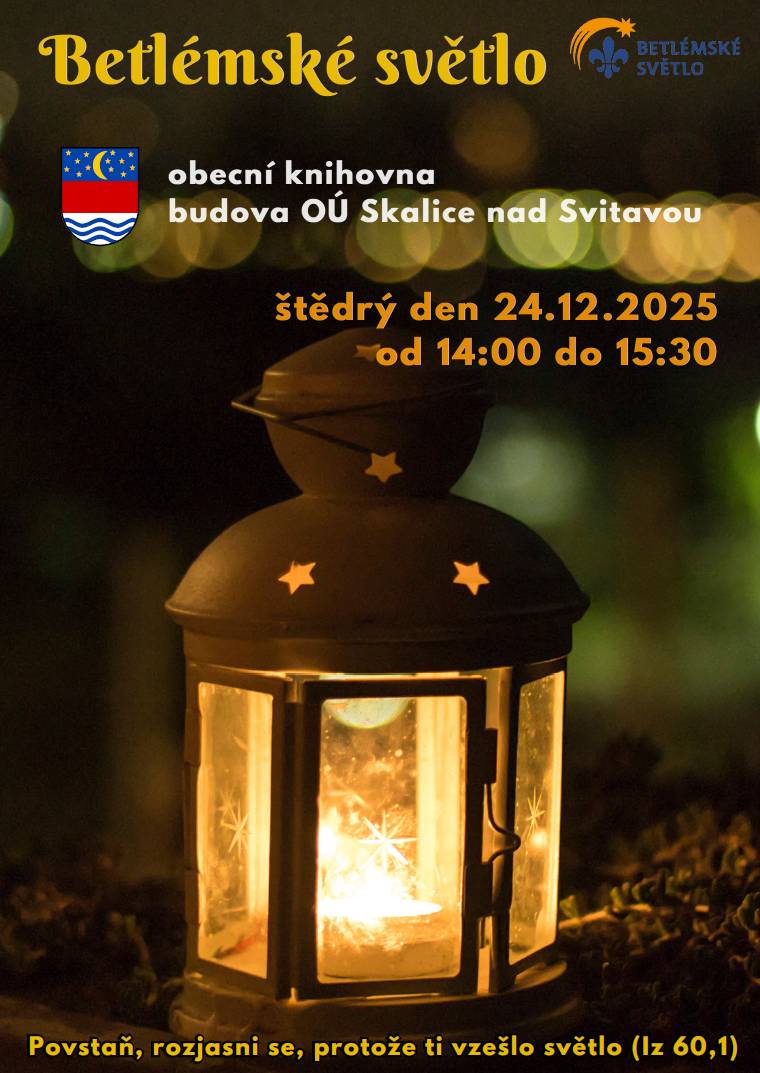 Přijměte pozvání na štědrý den do místní knihovny. (Skalický betlém.)