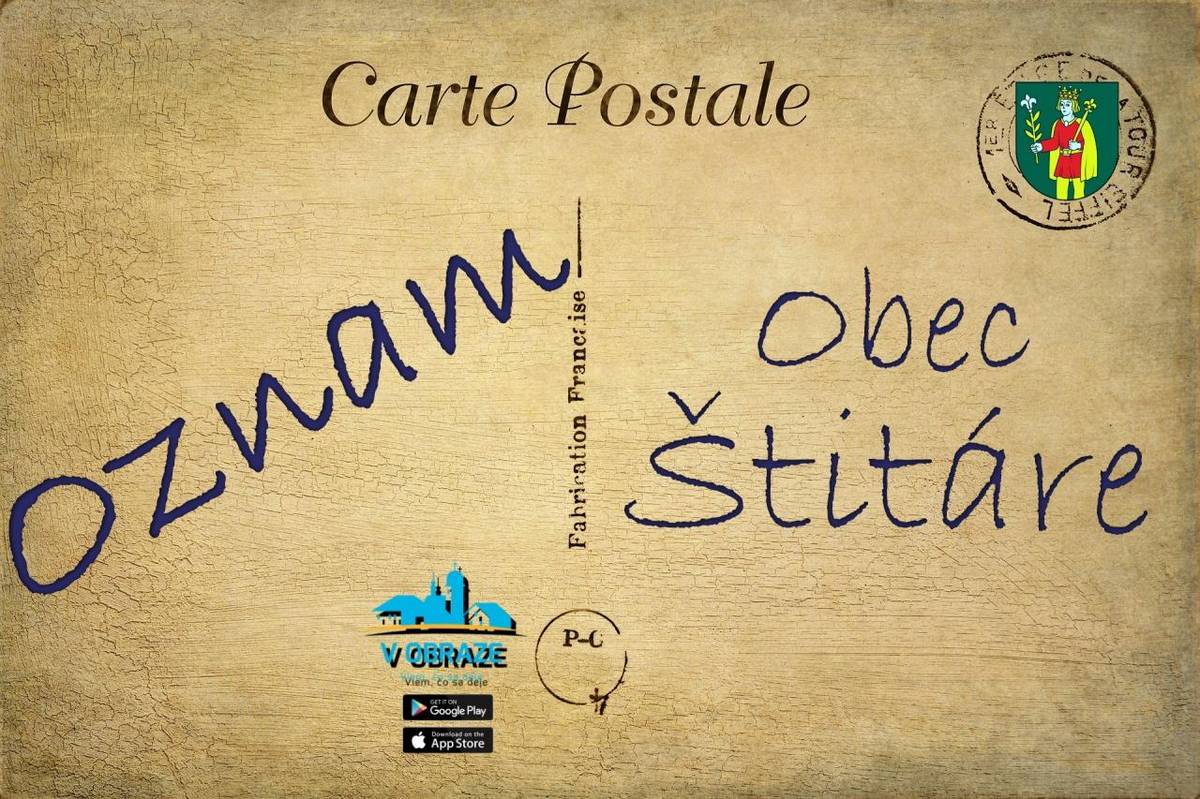 Vážení občania,  žiadame Vás  o nahlásenie aktuálneho stavu vodomeru do  05.01.2026 na  tel. čísla: 0918320846 sms  alebo elektronicky: obecnyurad2@stitare.sk.  Pokiaľ nenahlásite stav Vášho vodomeru, bude Vám  vykonaný odpočet priemerkou bez možnosti reklamácie.  Ďakujeme.