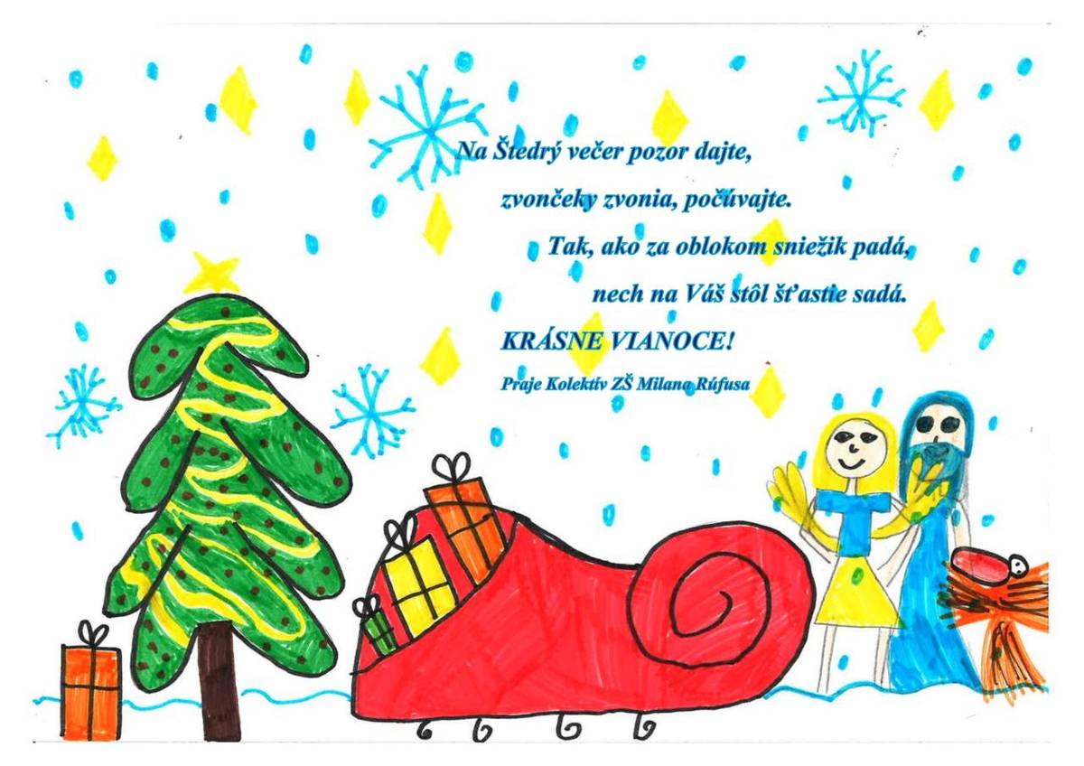 Vinšujú žiaci a kolektív ZŠ Milana Rúfusa.