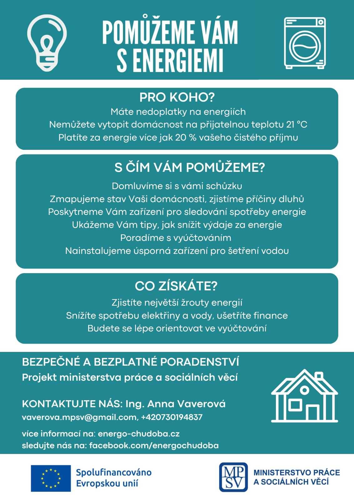 Obec Jindřichov nabízí svým občanům možnost využít bezplatnou a diskrétní pomoc v oblasti energií a výdajů spojených s bydlením. Služba je určena domácnostem, které mají vysoké náklady na energie, řeší nedoplatky nebo si nejsou jisté správným nastavením záloh a vyúčtování.