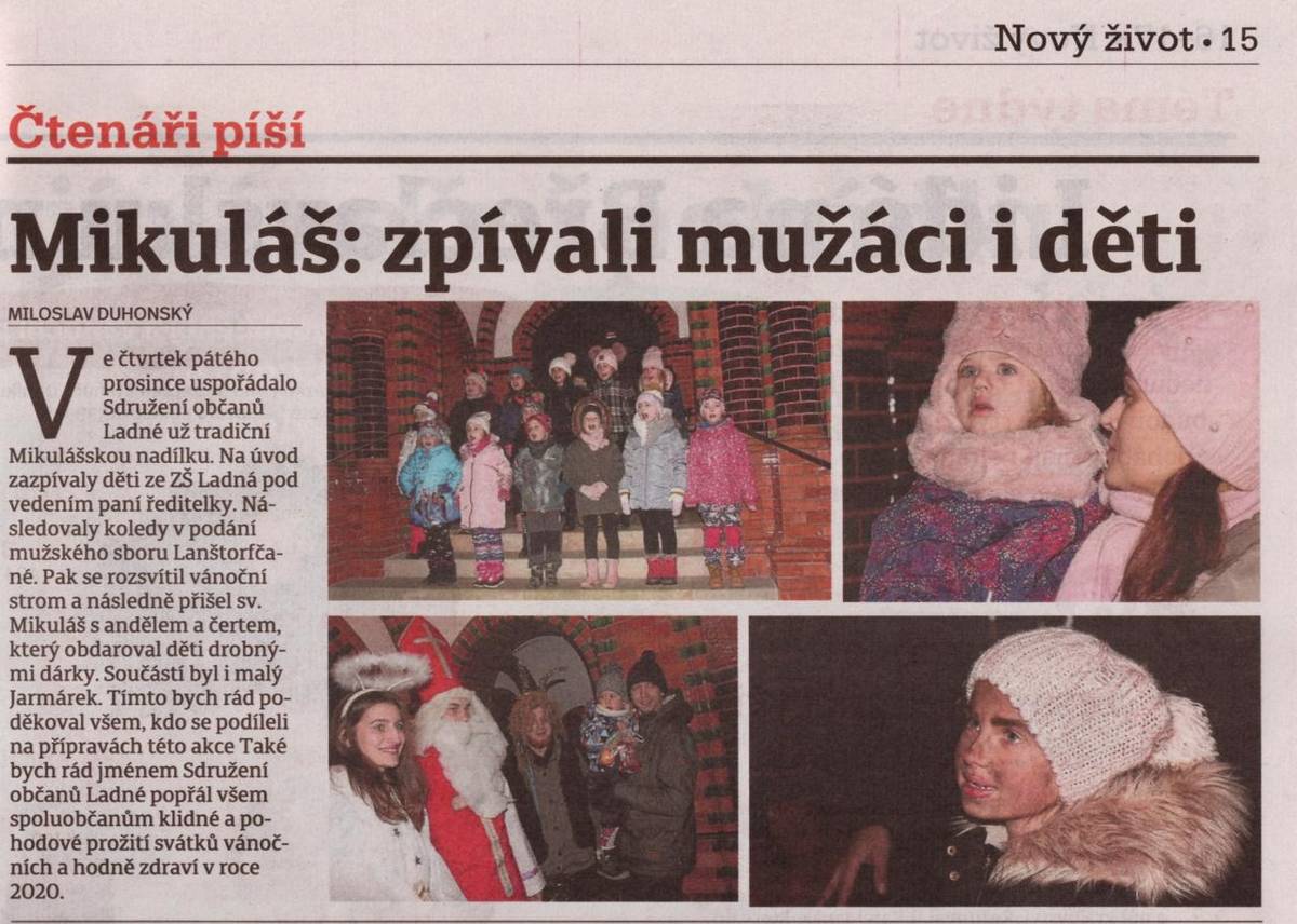 Mikuláš: zpívali mužáci i děti