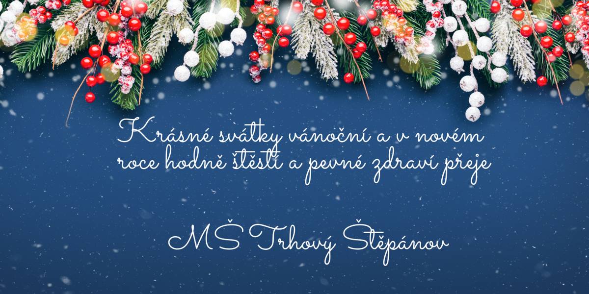 Zaměstnanci MŠ přejí všem dětem a jejich rodinám krásné a pohodové Vánoce a do nového roku pevné zdraví, štěstí a spokojenost.