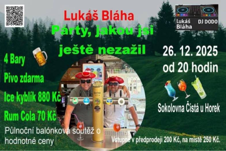 Vstupenky v předprodeji až do úterý 23.12.2025, 12:00 hodin, můžete koupit v kanceláři našeho obecního úřadu.