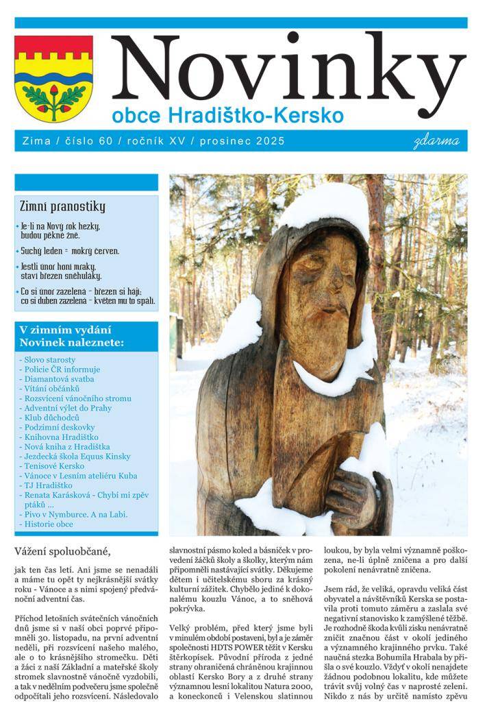 Právě vyšlo nové číslo zimních NOVINEK.