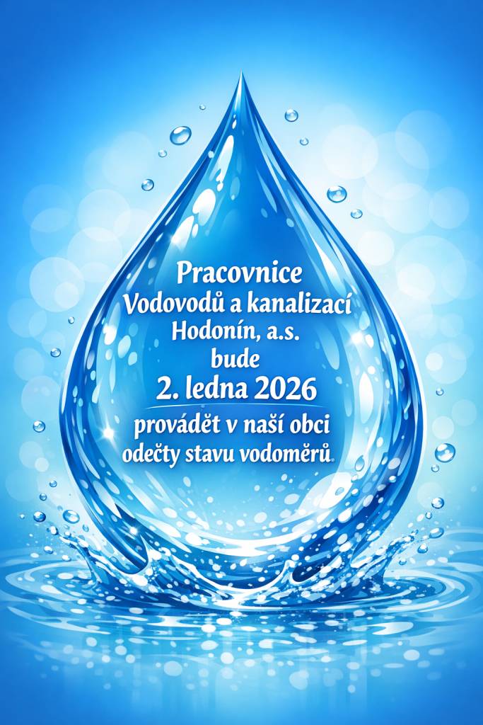 Odečty stavu vodoměrů dne 2. ledna 2026