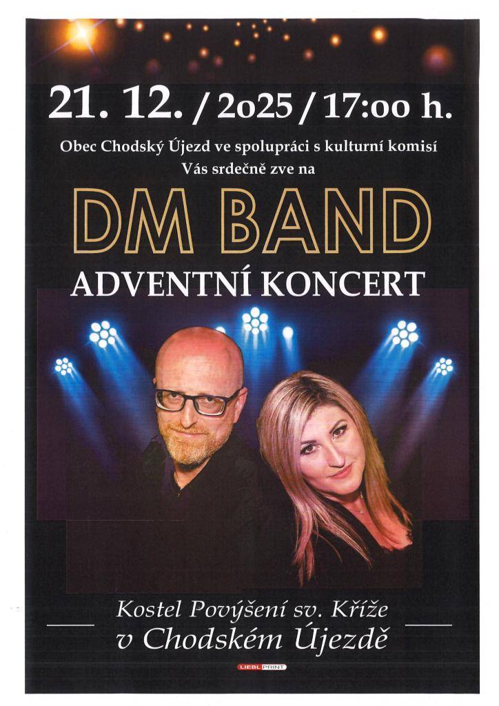 Obec Chodský Újezd ve spolupráci s kulturní komisí vás srdečně zve na Adventní koncert do kostela Povýšení sv. Kříže v Chodském Újezdě a to v neděli 21.12.od 17 hod.