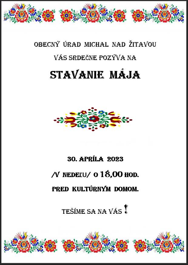 Pozvánka na stavanie Mája