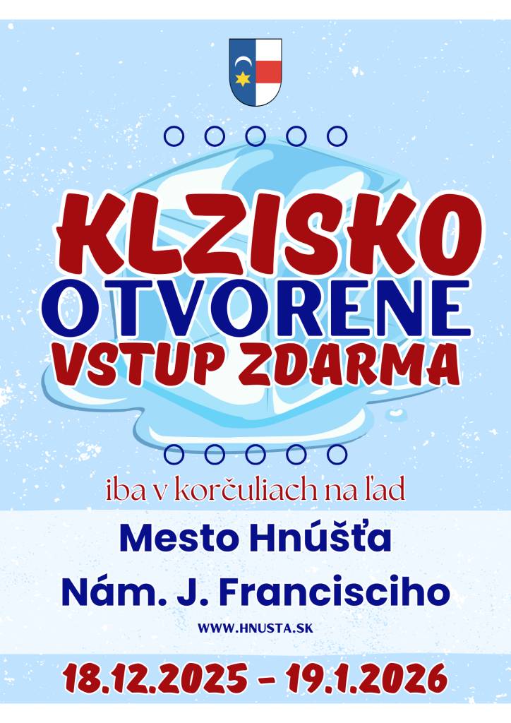 Hnúšťa,18.12.2025 - Zima v našom meste má tento rok jasné miesto stretnutí – mestské námestie, ktoré sa už dnes, 18. decembra od 15:00 hod., mení na živé klzisko plné radosti, pohybu a zimnej atmosféry. Stačí obuť korčule a vyraziť – syntetické klzisko je oficiálne otvorené!