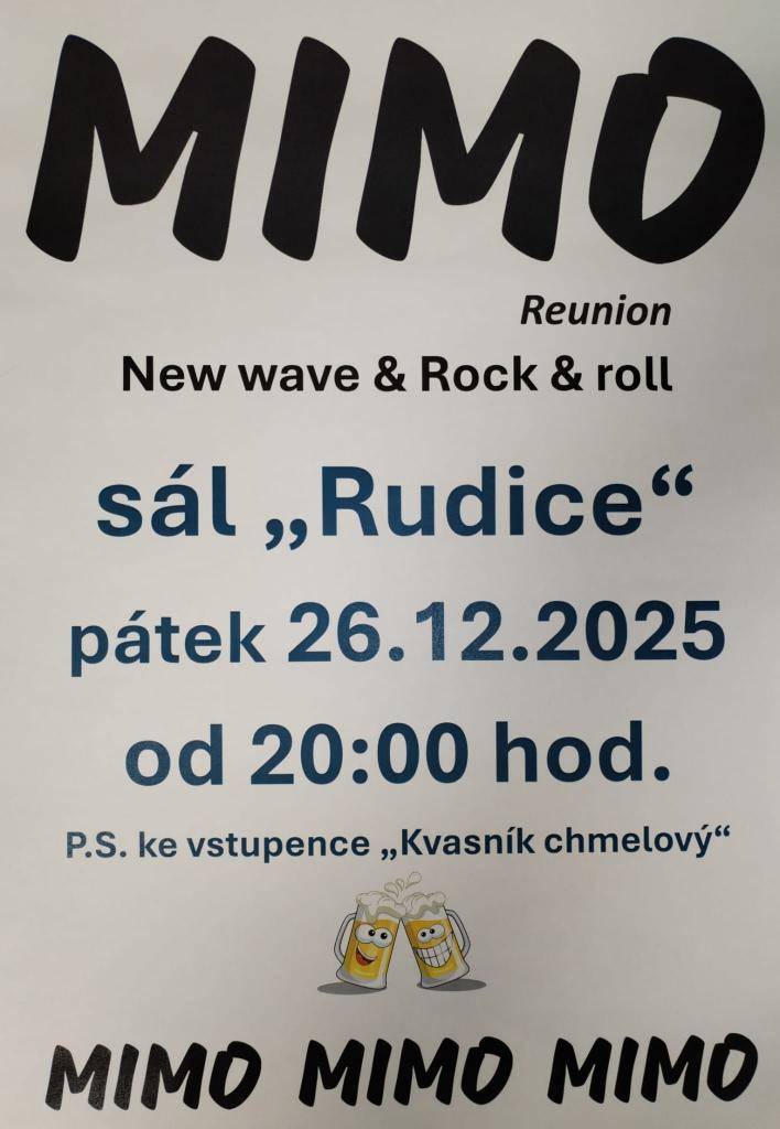 Koná se 26. 12. 2025 v Hospodě v Rudicích  od 20.00 hod.