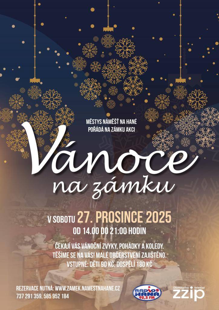 Pozvánka na Vánoce na zámku Náměšť na Hané