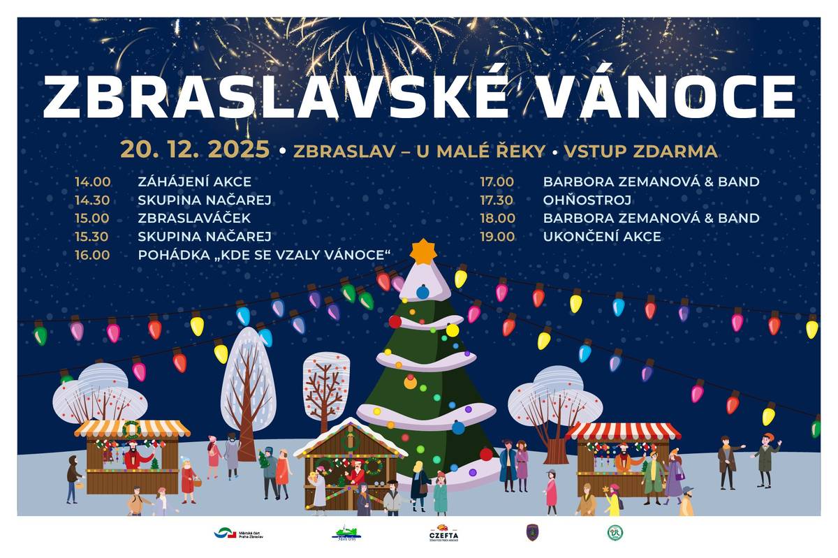 Tradiční a oblíbené adventní odpoledne s vánočním trhem pro všechny věkové kategorie – takové budou Zbraslavské Vánoce. Uskuteční se dnes, v sobotu 20. prosince od 14.00 do 19.00 hodin na nábřeží a před Městským domem v ulici U Malé řeky. Těšíme se na vás!