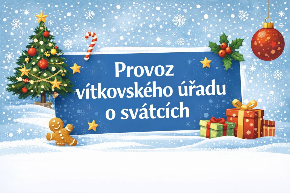 Úřad Po 29. 12.    8:00–11:30 | 12:00–17:00 Út 30. 12.     8:00–11:30 St 31. 12.     8:00–11:30 Čt 1. 1. & Pá 2. 1. ❌ zavřeno  Platby 29.–31. 12. 2025 pouze hotově Pokladna 31. 12. jen do 10:00  Informační centrum Po 29. 12.     8:00–11:30 | 12:00–17:00 Út 30. 12.      7:00–11:30 | 12:00–15:30 St 31. 12.      8:00–11:30 Čt 1. 1. & Pá 2. 1. ❌ zavřeno  Děkujeme za pochopení a přejeme klidné svátky