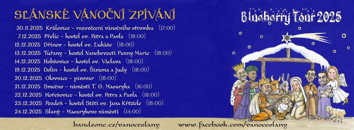 Připomínáme pondělní koncert skupiny Blueberry v našem kostele. Začínáme v 18:00 vstupné tradičně zdarma. Těšíme se na Vás