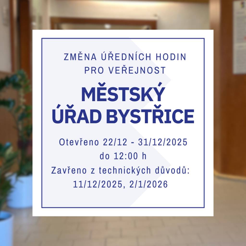 Jak jsme vás již informovali na začátku prosince, od zítra platí mimořádný režim úředních hodin pro veřejnost. Přesný rozpis dnů a hodin najdete v přiložené tabulce.