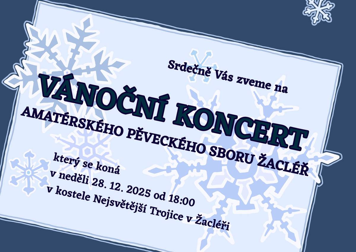 Přijměte pozvání na vánoční koncert, který bude prvním veřejným vystoupením nově založeného amatérského pěveckého sboru pod vedením Juli Hirai. V neděli 28. prosince v 18 h v kostele Nejsvětější Trojice v Žacléři.