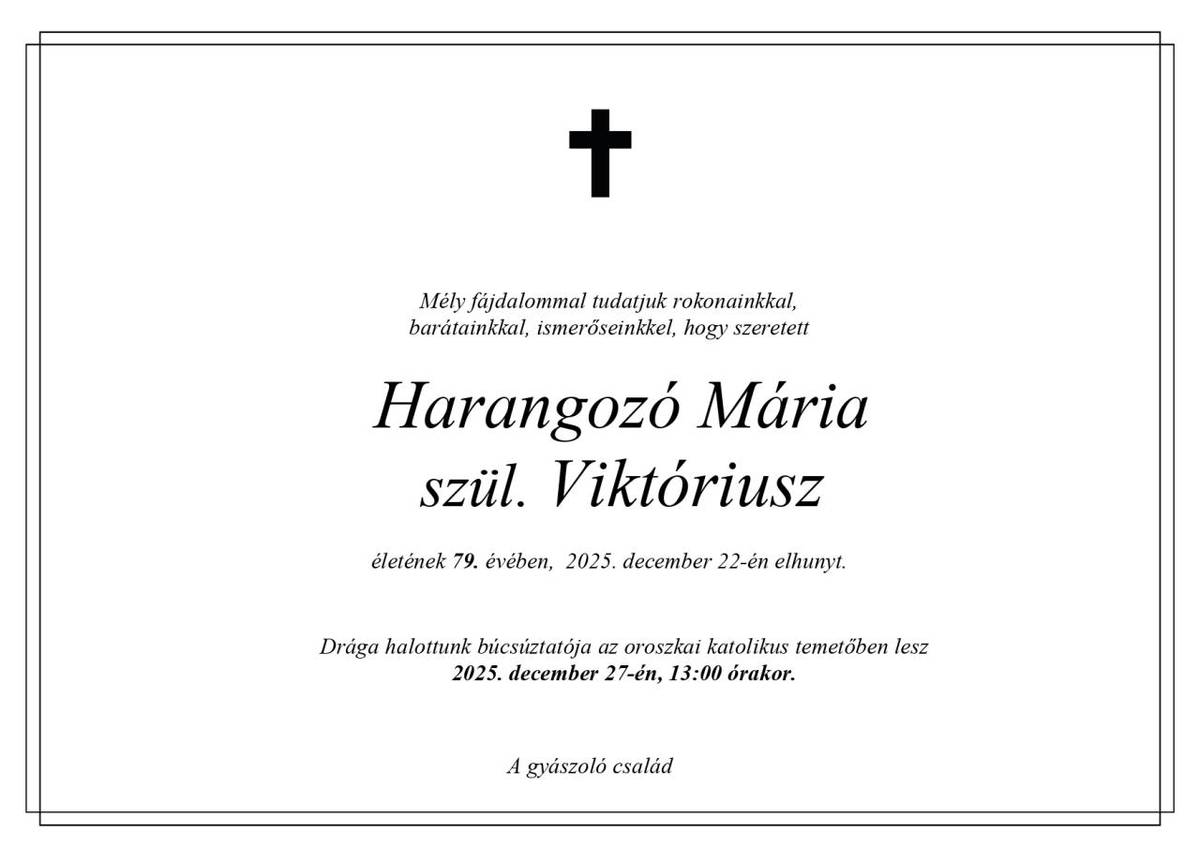 Smútočný oznam - Gyászjelentés