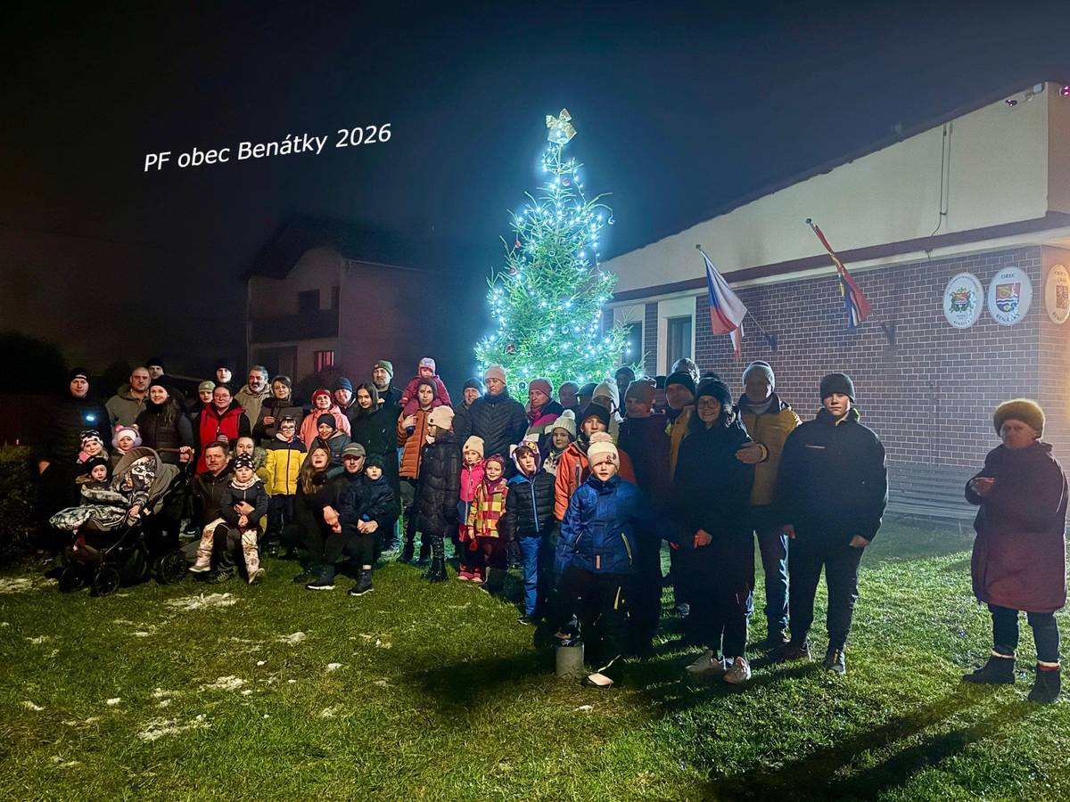 Přejeme všem příjemné a klidné prožití vánočních svátků a do roku 2026 pevné zdraví, mnoho úspěchů, radost z každodenní práce a pohodu v osobním životě. Za zastupitelstvo obce Benátky Tomáš Bouček